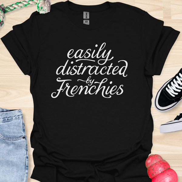 Easily distracted by frenchies - V1 - Elegant Swish T-Shirt