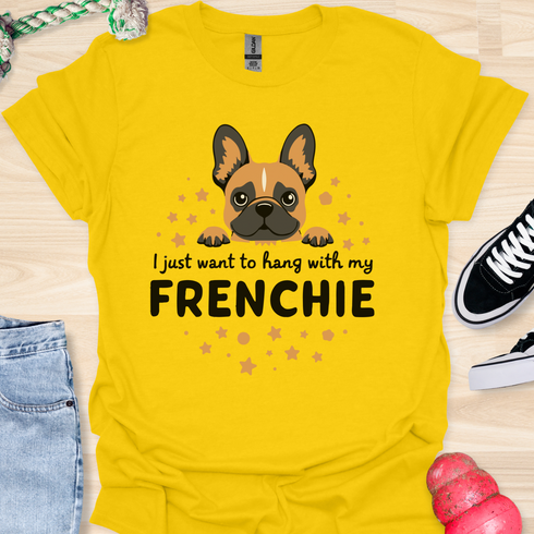I just want to hang with my frenchie - V3 - Frenchie Peekaboo T-Shirt