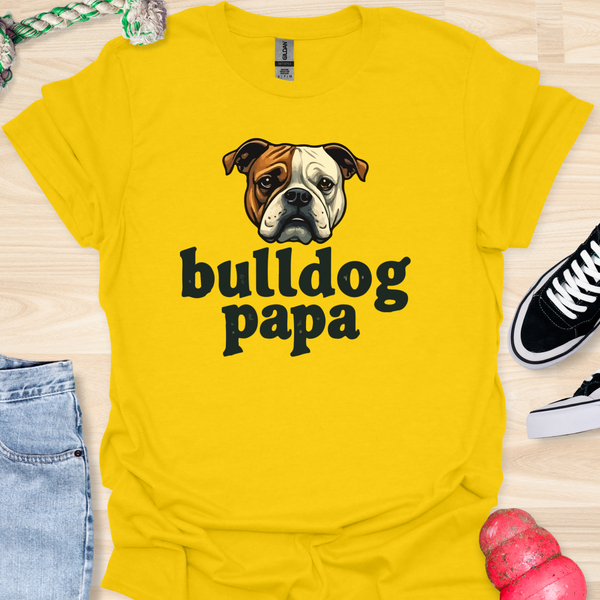 Bulldog Papa - V4 - Bold Graphic T-Shirt