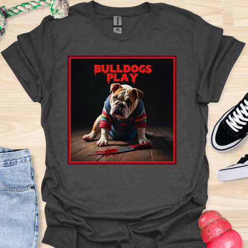 Bulldogs Play - Halloween - V4- Bulldog on Floor T-Shirt