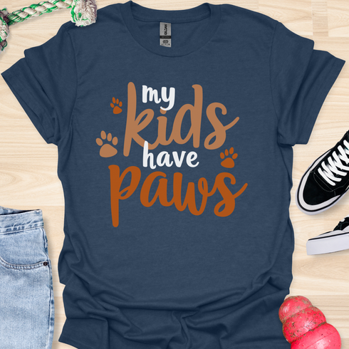 My kids have paws - V1 - Bold and Cool T-Shirt