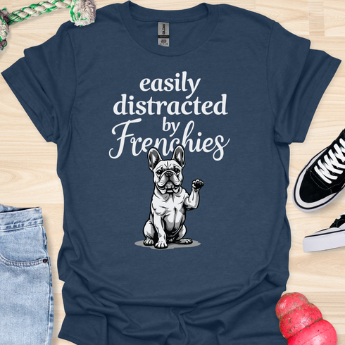 Easily distracted by frenchies - V16 - The Distracting Paw Two T-Shirt