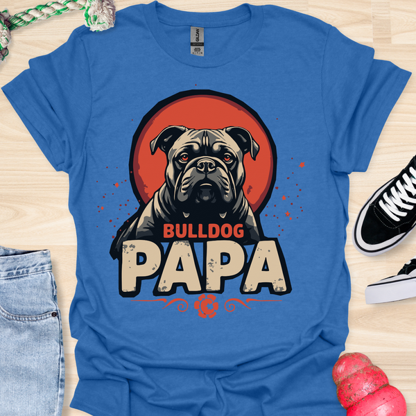 Bulldog Papa - V7 - Gothic Graphic Dark T-Shirt