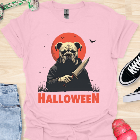 Halloween - V6 - Bats and Black Eyes Bulldog T-Shirt