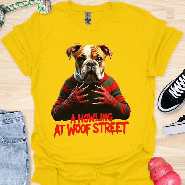 A Howling at Woof Street - Halloween - V3 - Innocent Bulldog, Sharp Nails T-Shirt
