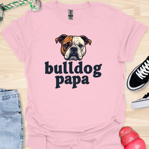 Bulldog Papa - V4 - Bold Graphic T-Shirt