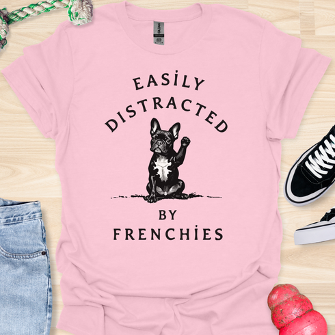 Easily distracted by frenchies - V17 - The Wave T-Shirt