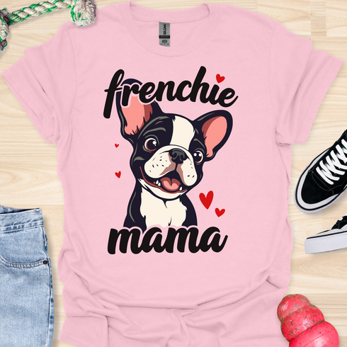 Frenchie Mama - V6 - Smiling Graphic T-Shirt