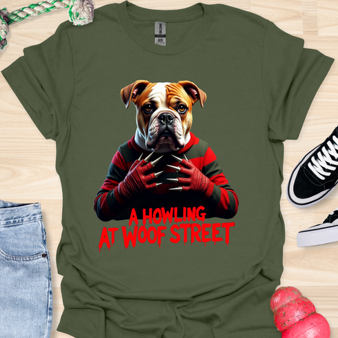 A Howling at Woof Street - Halloween - V3 - Innocent Bulldog, Sharp Nails T-Shirt