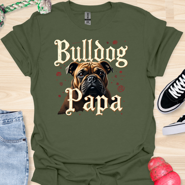 Bulldog Papa - V5 - Gothic Graphic T-Shirt