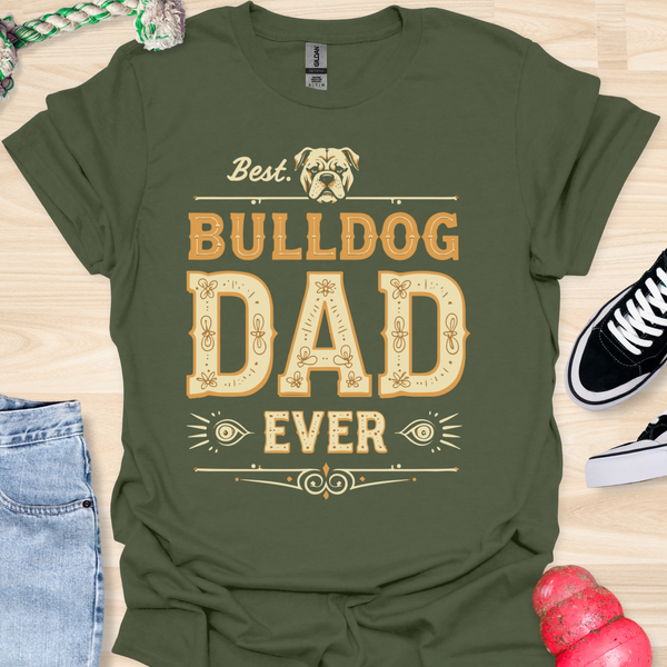 The best bulldog dad ever - V1 - Creative Vintage T-Shirt