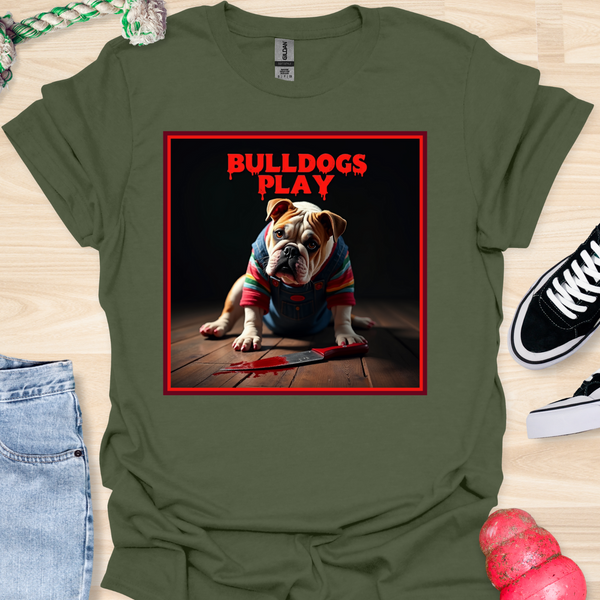 Bulldogs Play - Halloween - V4- Bulldog on Floor T-Shirt