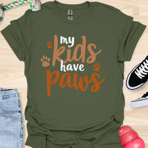 My kids have paws - V1 - Bold and Cool T-Shirt