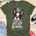 Life is better with a frenchie - V4 - Modern Portrait T-Shirt