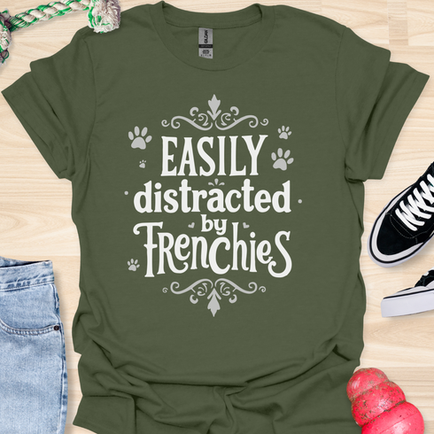 Easily distracted by frenchies - V3 - Whimsical T-Shirt