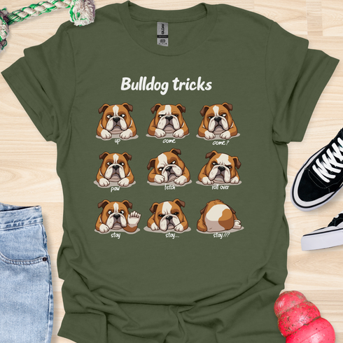 Bulldog tricks - V4 - Cute Funny T-Shirt