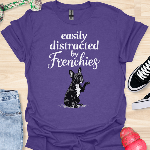 Easily distracted by frenchies - V15 - The Distracting Paw T-Shirt