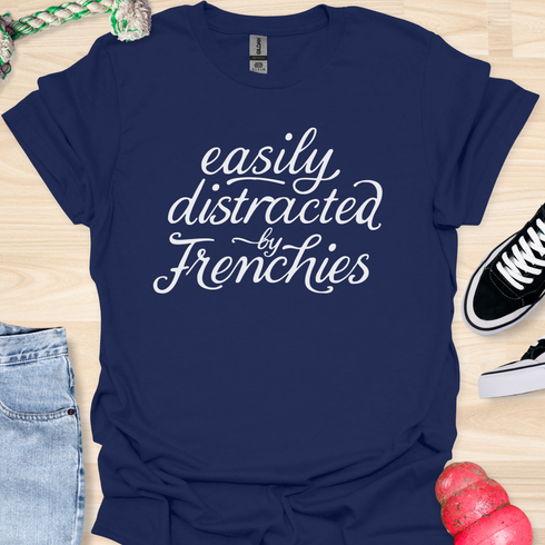 Easily distracted by frenchies - V1 - Elegant Swish T-Shirt