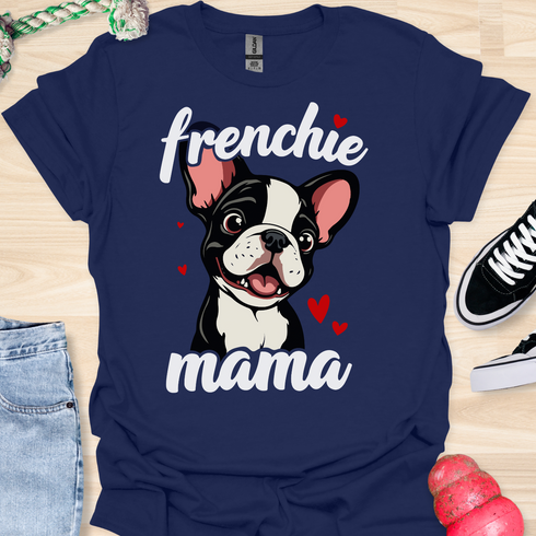 Frenchie Mama - V6 - Smiling Graphic T-Shirt
