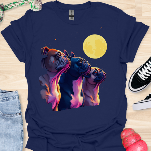 Bulldog & Moon - V4 - All Bulldogs T-Shirt