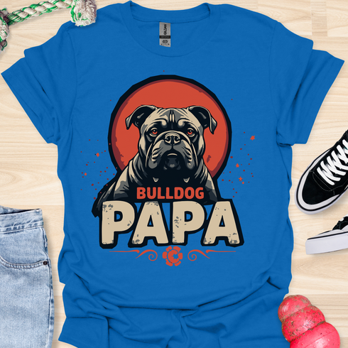 Bulldog Papa - V7 - Gothic Graphic Dark T-Shirt