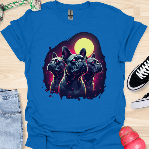 Bulldog & Moon - V2 - Stylish Red Eye T-Shirt