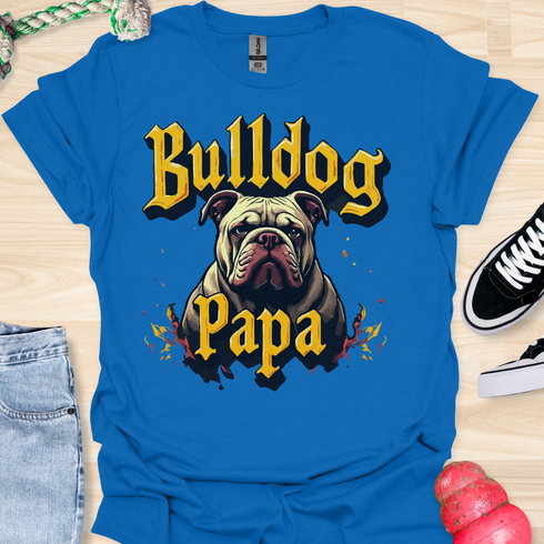 Bulldog Papa - V6 - Gothic Graphic T-Shirt