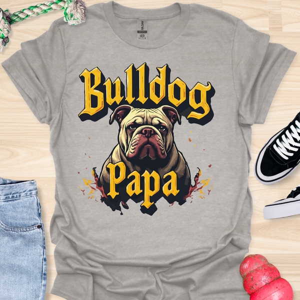 Bulldog Papa - V6 - Gothic Graphic T-Shirt