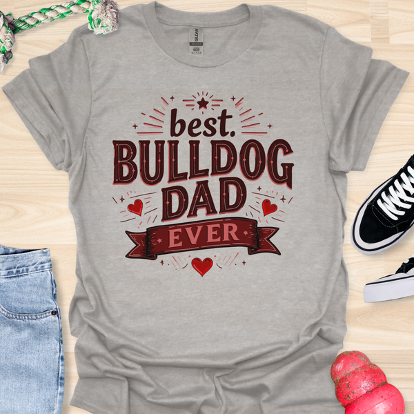The best bulldog dad ever - V2 - Happy Vintage T-Shirt