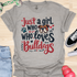 Just a girl who loves bulldogs - V8 - Retro Cute T-Shirt