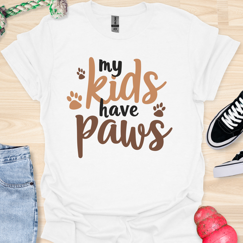 My kids have paws - V1 - Bold and Cool T-Shirt