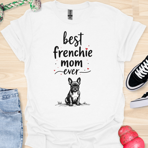 Best frenchie mom ever - V6 - Elegant Black T-Shirt